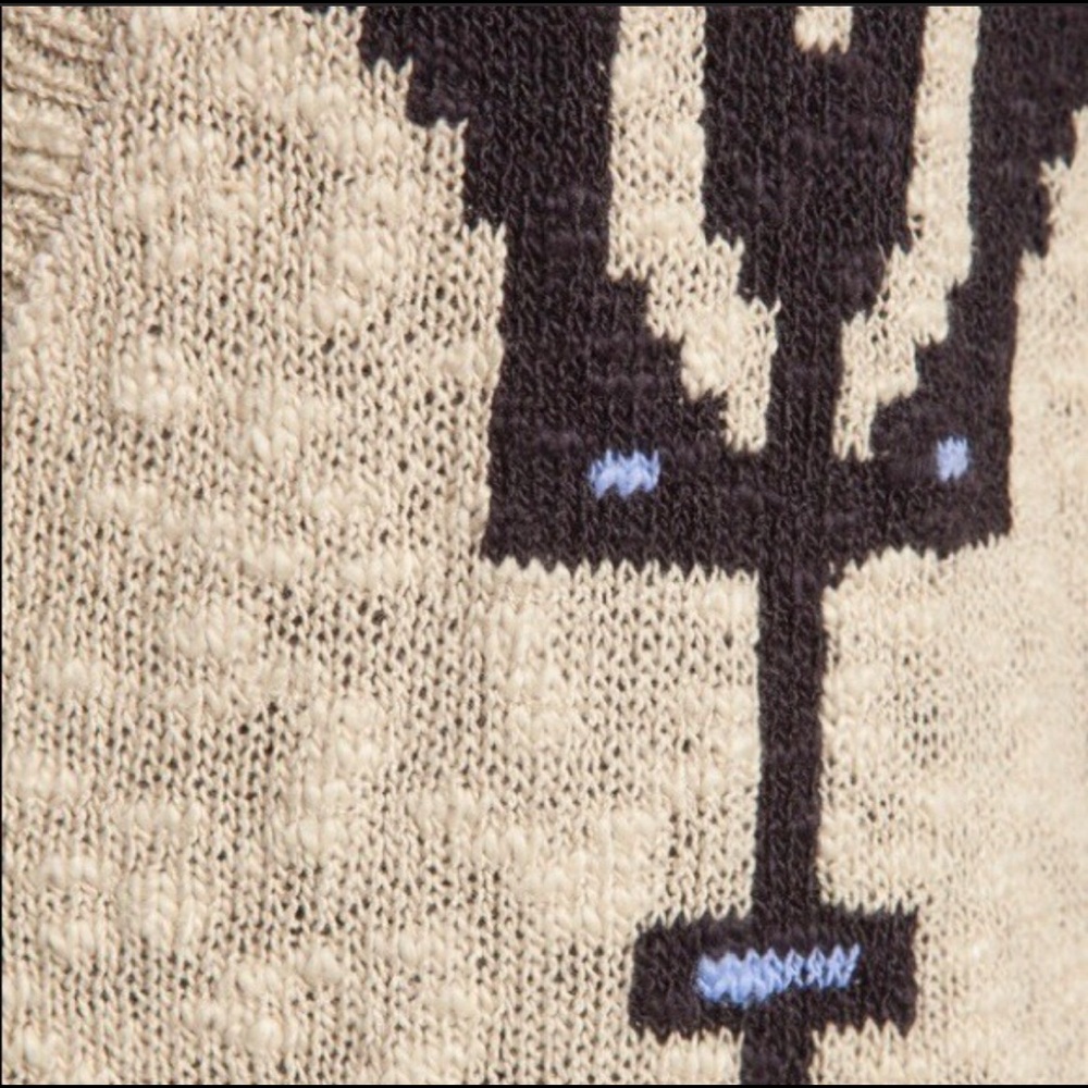 Sanctuary Ranch Aztec Oatmeal woven v-neck button down cardigan M - Picture 11 of 12